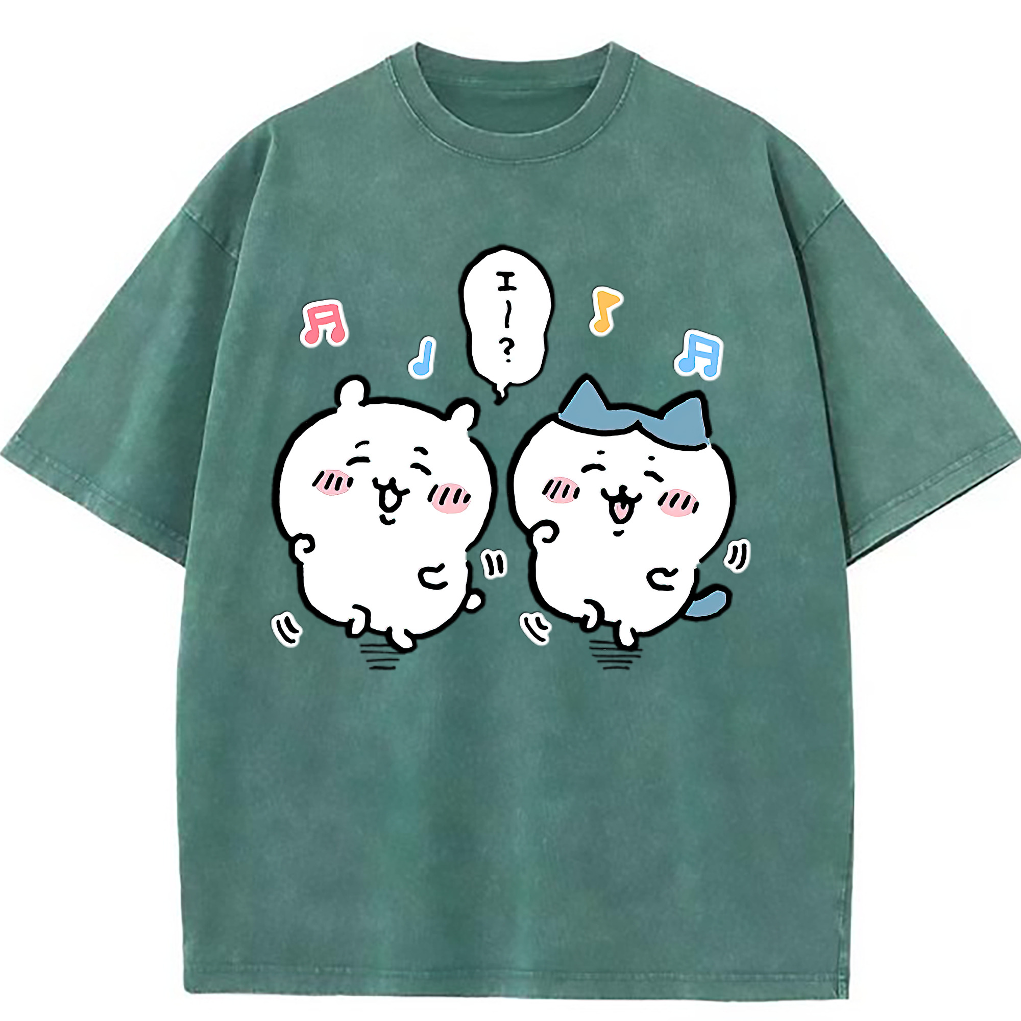 （画像用） ちいかわ ハチワレ Chii-kawa hachiware 綿100% ヴィンテージ風 半袖Tシャツ（フロントプリント）
